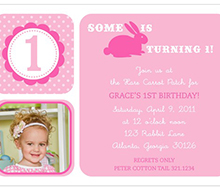 Hoppy Birthday Bunny - Customized Printable Invitation - Light Pink